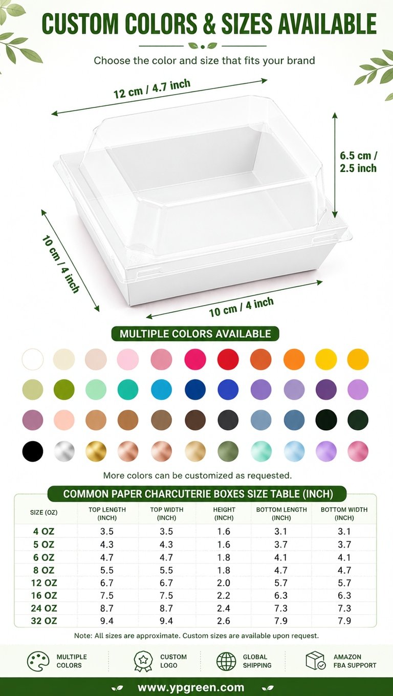 White Charcuterie Boxes with Clear Lids - 4 inches & 5 inches Disposable Paper Square Food Containers White Charcuterie Boxes with Clear Lids - 4 inches & 5 inches Disposable Paper Square Food Containers