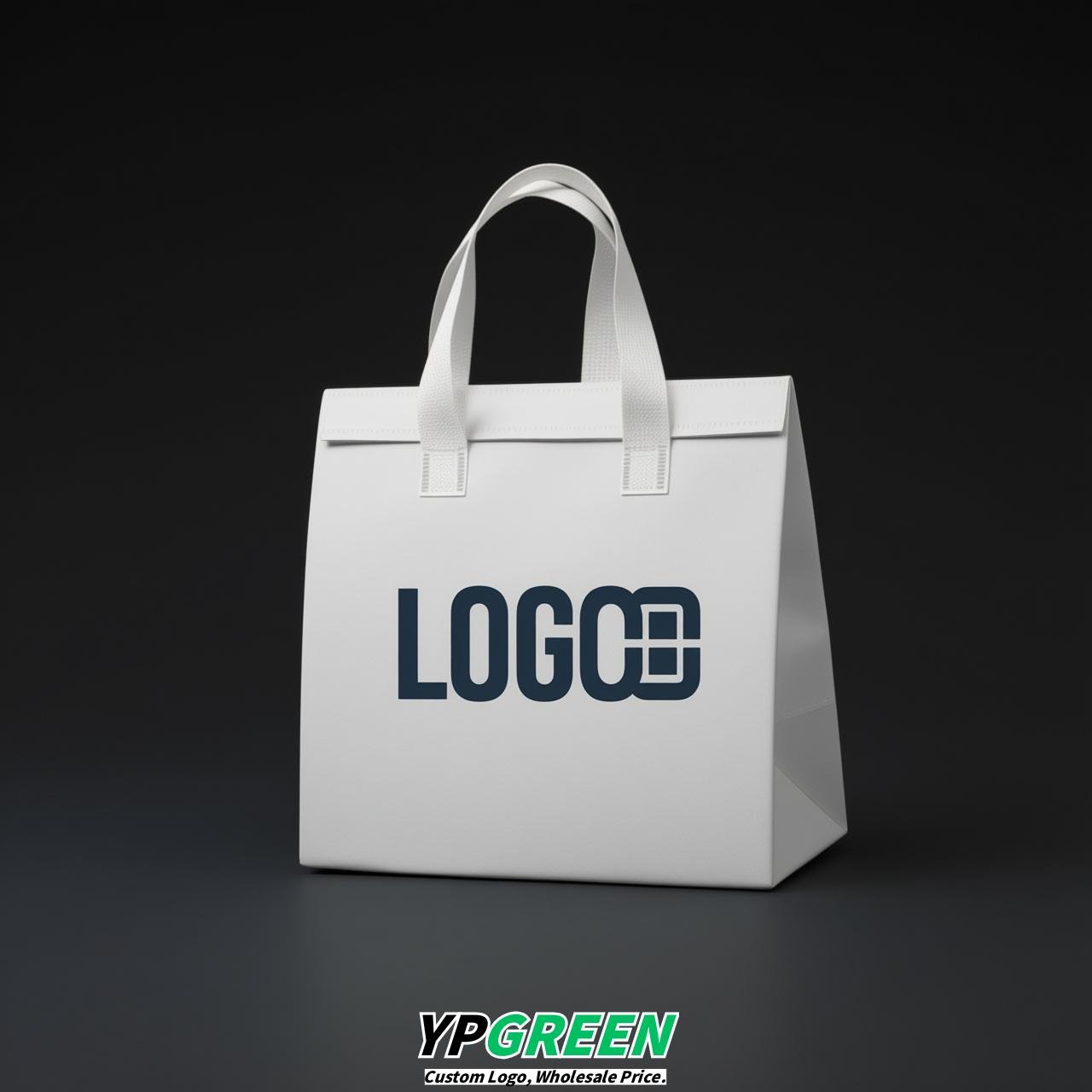 White 4-Cup insulated take away bags wholesale 9.5 x 9.5 x 6 inches for Hot & Cold Drink Delivery