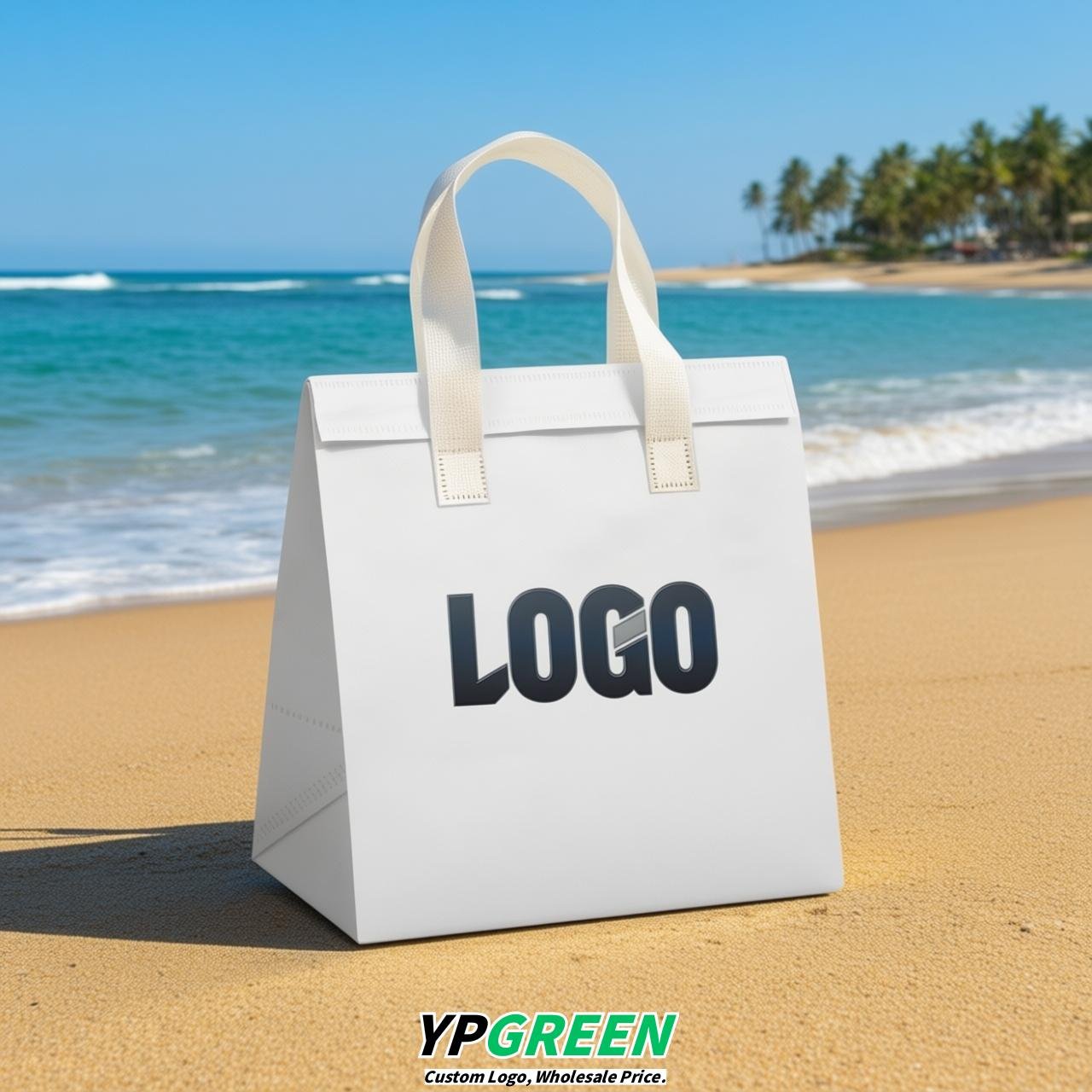 White 4-Cup insulated take away bags wholesale 9.5 x 9.5 x 6 inches for Hot & Cold Drink Delivery