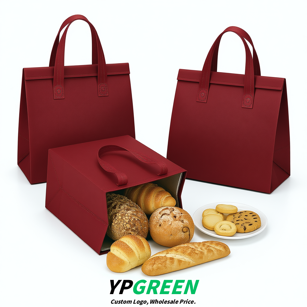 Wine Red 4-Cup insulated take away bags wholesale 9.5 x 9.5 x 6 inches for Hot & Cold Drink Delivery