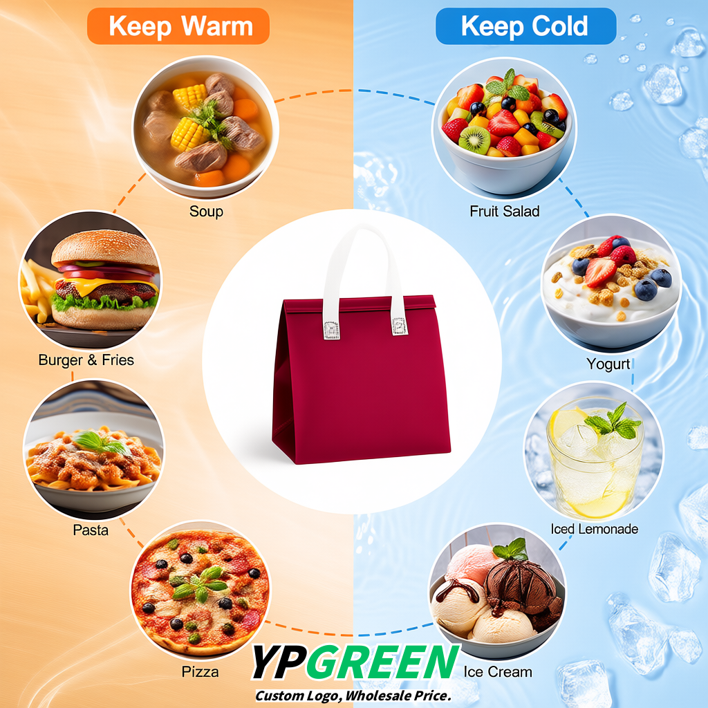 Wine Red 4-Cup insulated take away bags wholesale 9.5 x 9.5 x 6 inches for Hot & Cold Drink Delivery