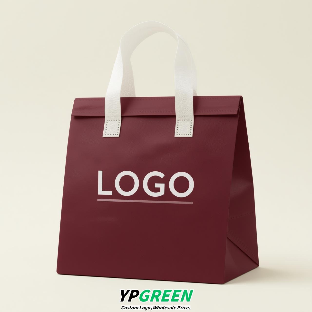 Wine Red 4-Cup insulated take away bags wholesale 9.5 x 9.5 x 6 inches for Hot & Cold Drink Delivery