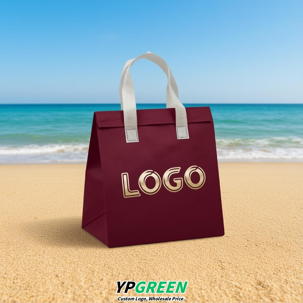 Wine Red 4-Cup insulated take away bags wholesale 9.5 x 9.5 x 6 inches for Hot & Cold Drink Delivery
