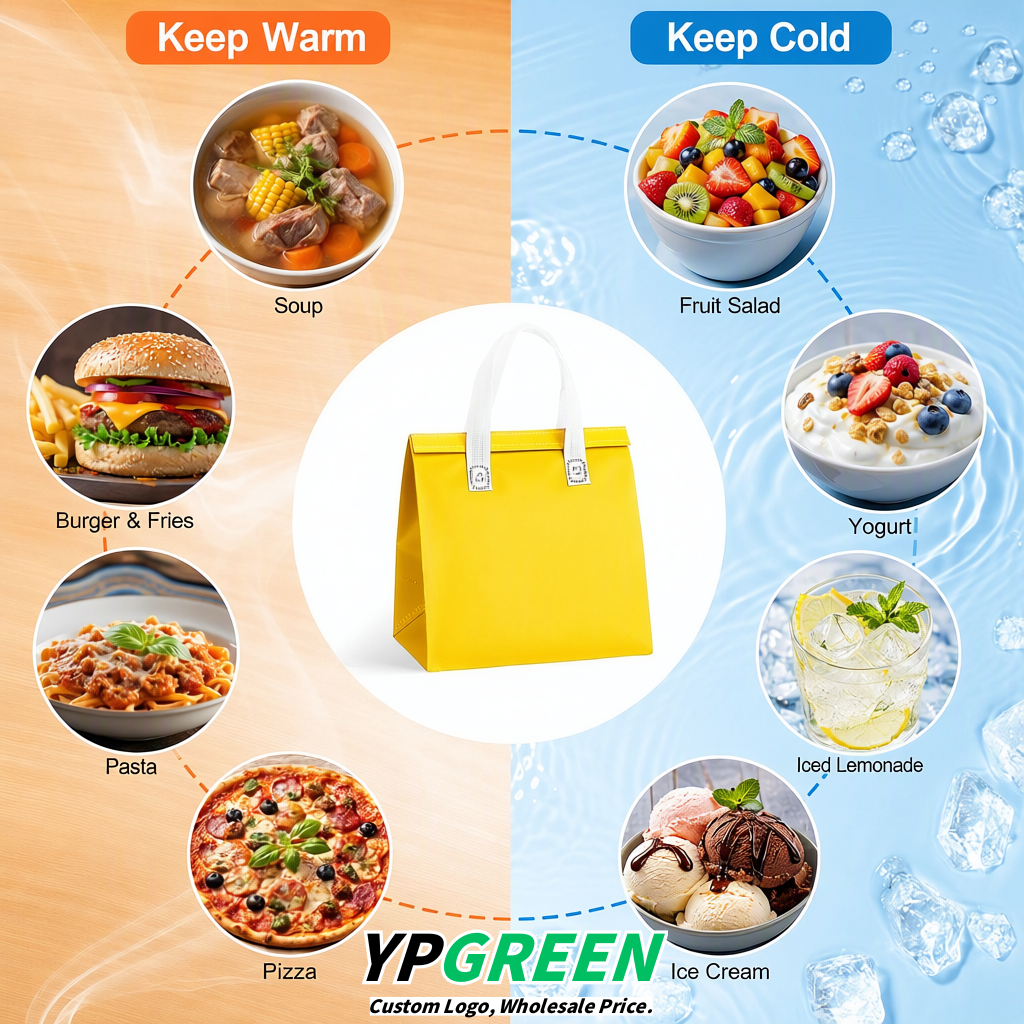 Yellow 4-Cup insulated take away bags wholesale 9.5 x 9.5 x 6 inches for Hot & Cold Drink Delivery