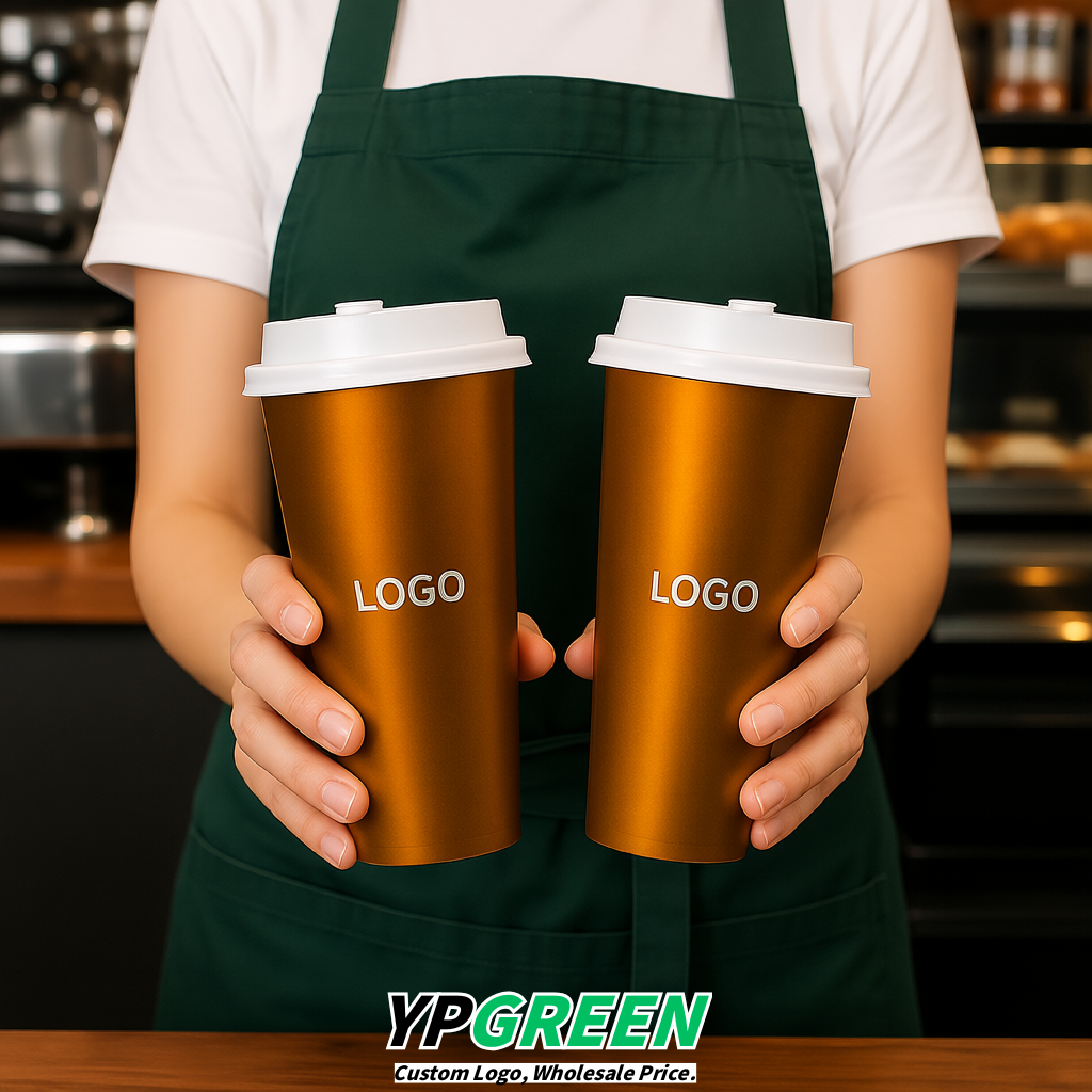 Amber Matte Metal Film In-mold Labeling PP Injection Cup For Hot & Cold Drink