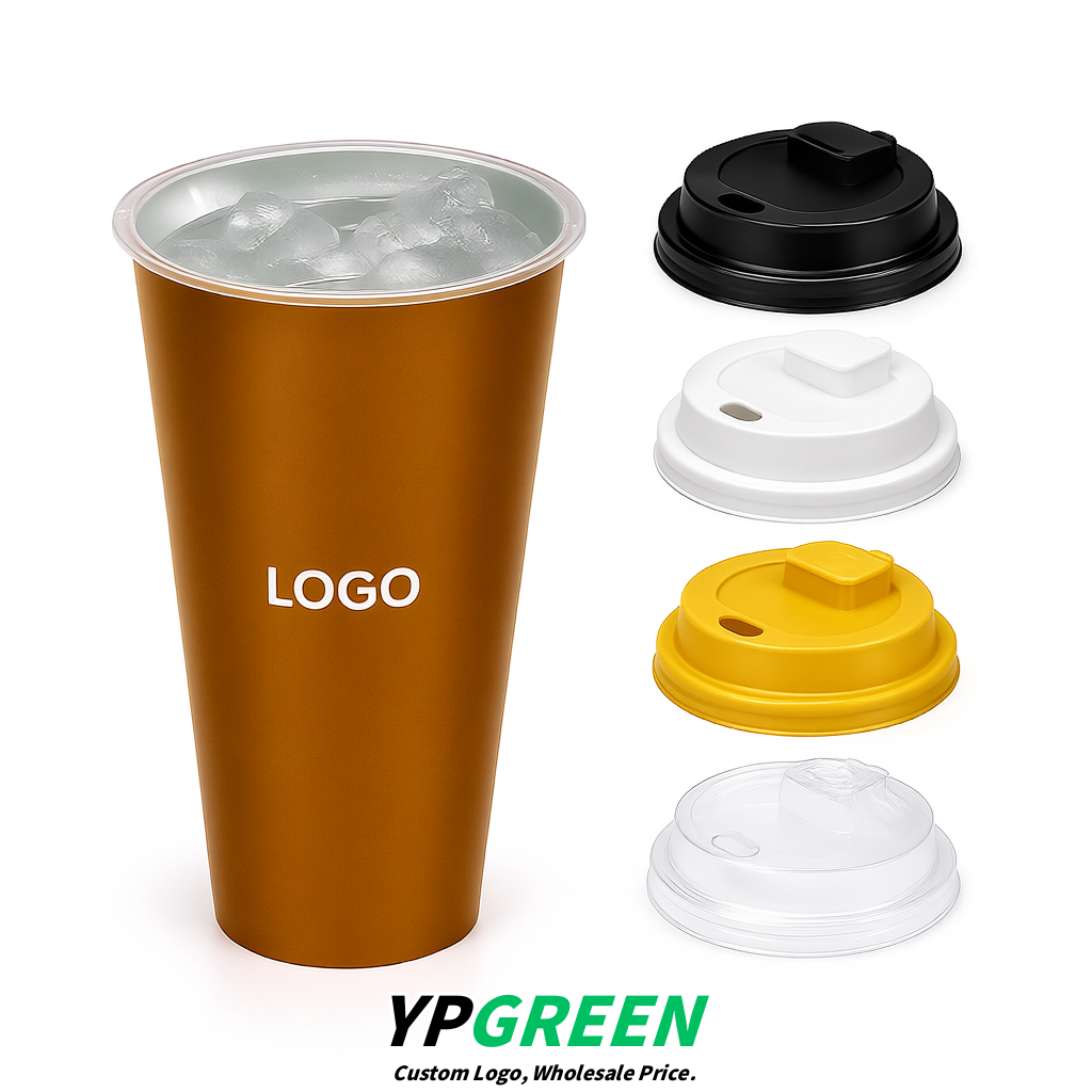 Amber Matte Metal Film In-mold Labeling PP Injection Cup For Hot & Cold Drink