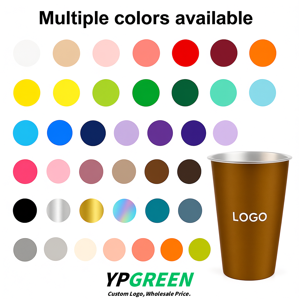 Amber Matte Metal Film In-mold Labeling PP Injection Cup For Hot & Cold Drink