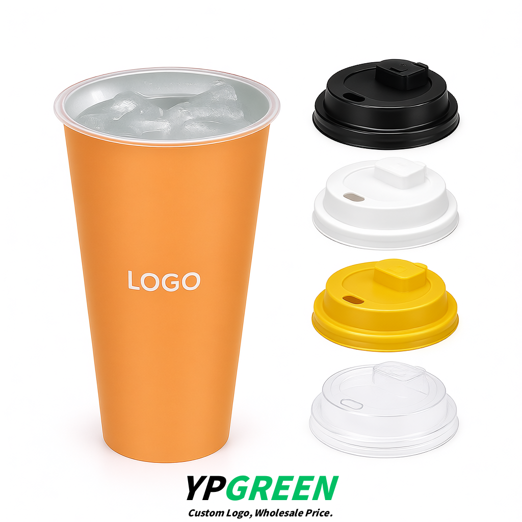 Apricot Matte Metal Film In-mold Labeling PP Injection Cup For Hot & Cold Drink