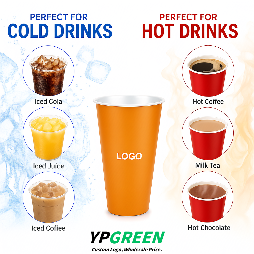 Apricot Matte Metal Film In-mold Labeling PP Injection Cup For Hot & Cold Drink