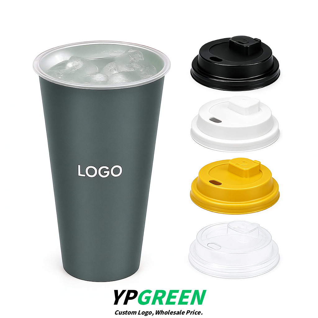 Aurora Gray Matte Metal Film In-mold Labeling PP Injection Cup For Hot & Cold Drink