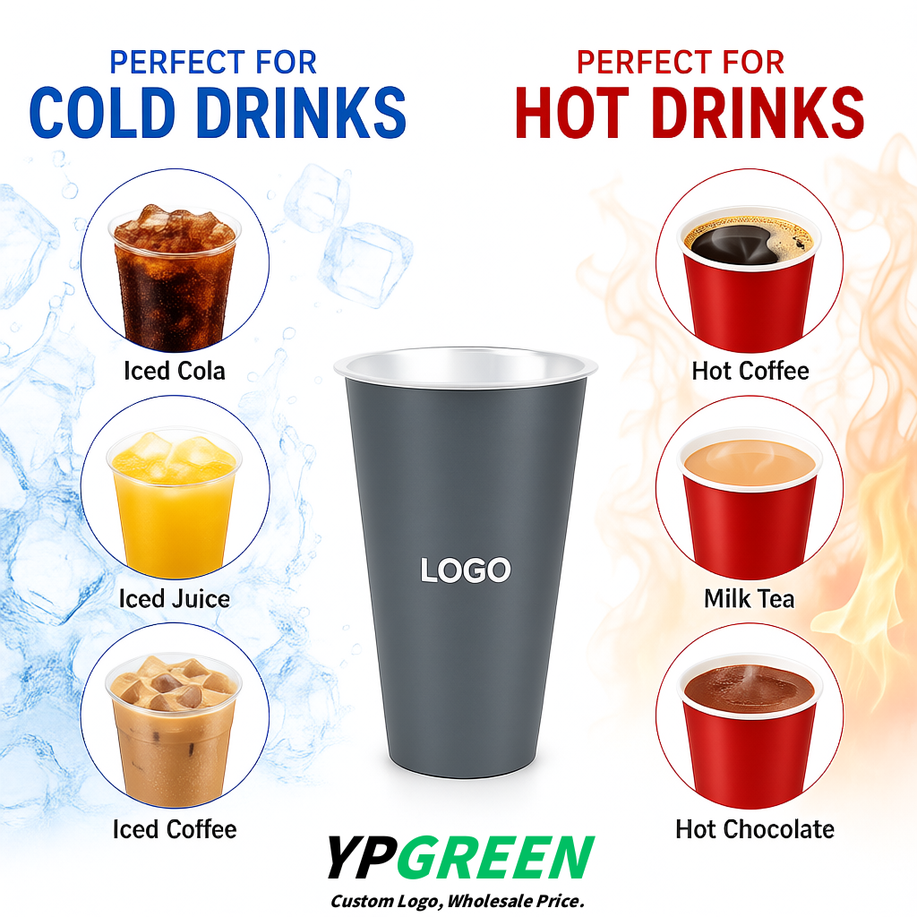 Aurora Gray Matte Metal Film In-mold Labeling PP Injection Cup For Hot & Cold Drink