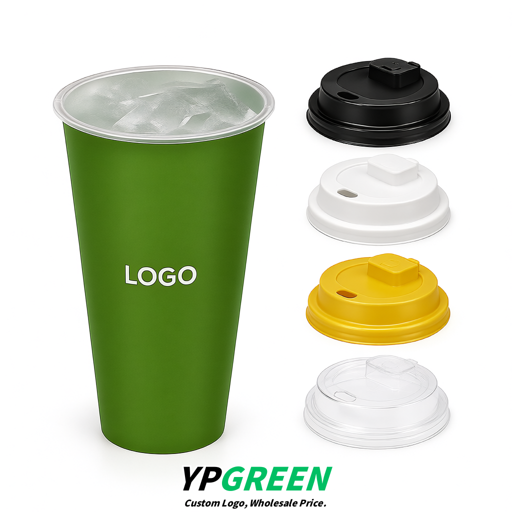 Avocado Green Matte Metal Film In-mold Labeling PP Injection Cup For Hot & Cold Drink