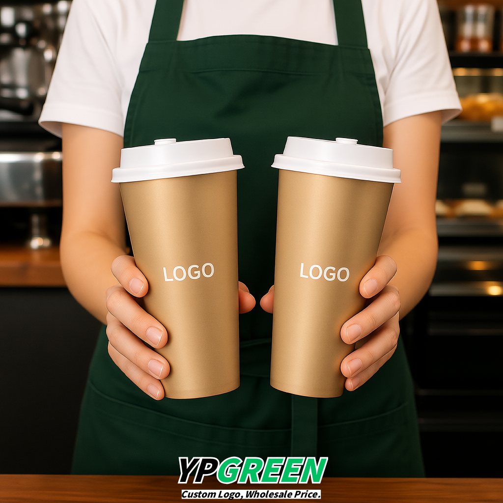 Beige Matte Metal Film In-mold Labeling PP Injection Cup For Hot & Cold Drink