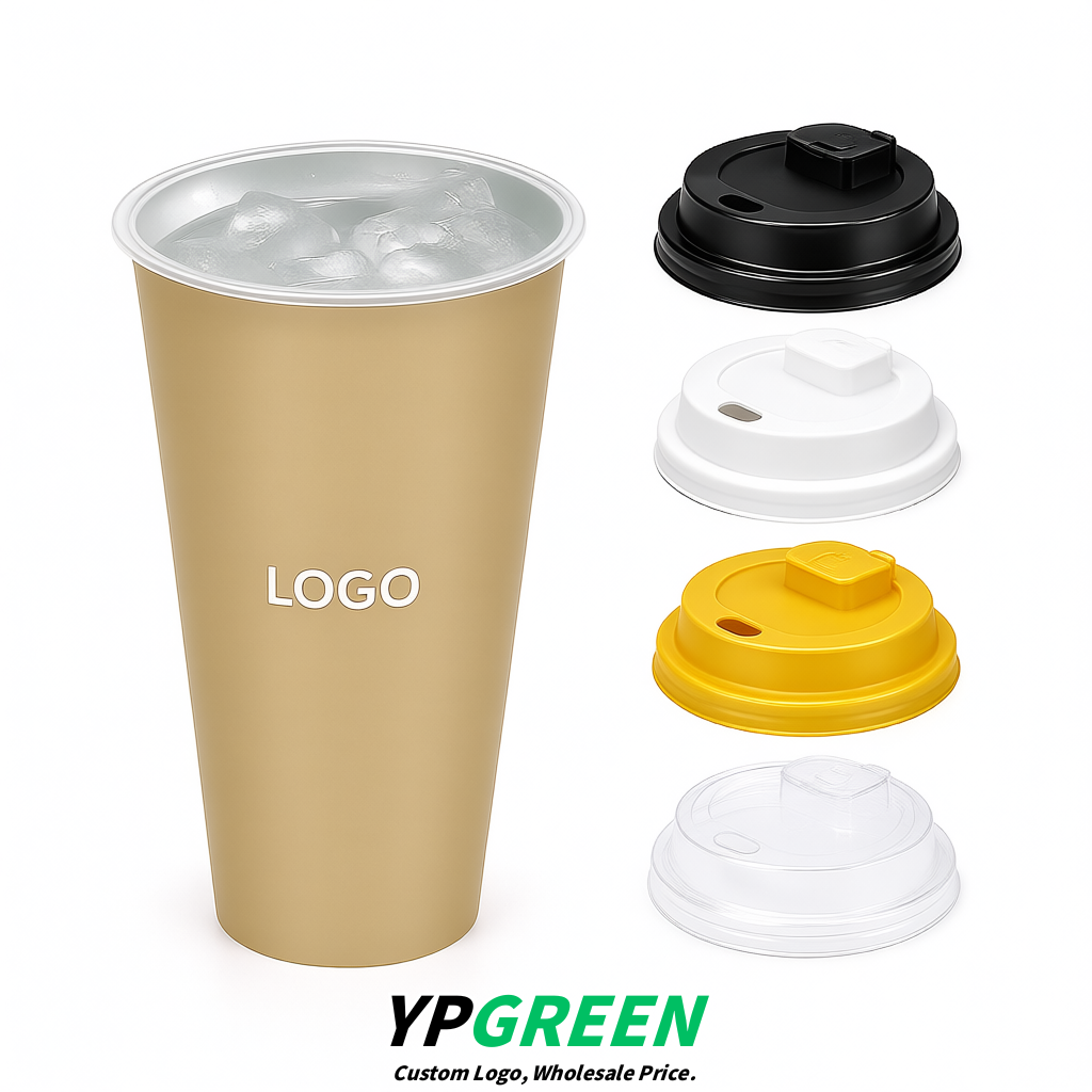 Beige Matte Metal Film In-mold Labeling PP Injection Cup For Hot & Cold Drink