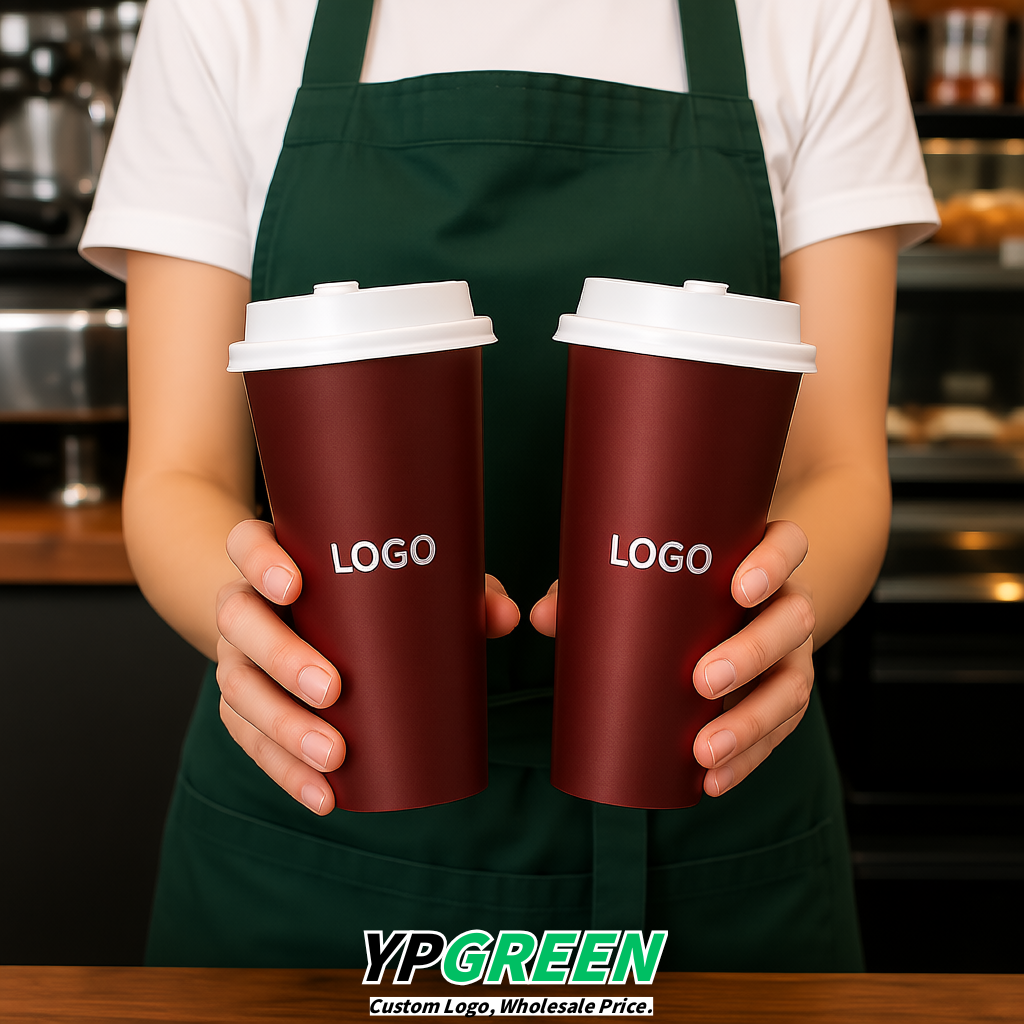Brick Red Matte Metal Film In-mold Labeling PP Injection Cup For Hot & Cold Drink