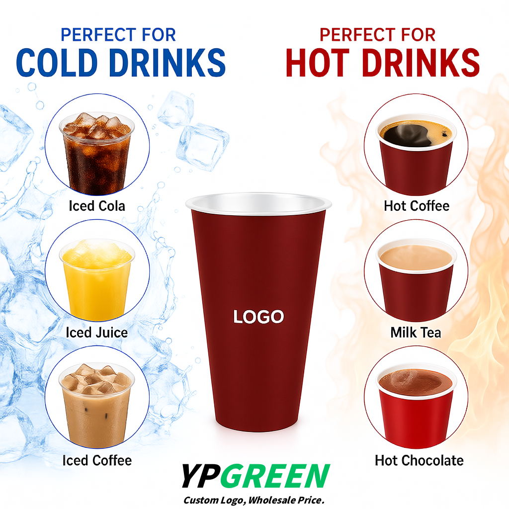 Brick Red Matte Metal Film In-mold Labeling PP Injection Cup For Hot & Cold Drink