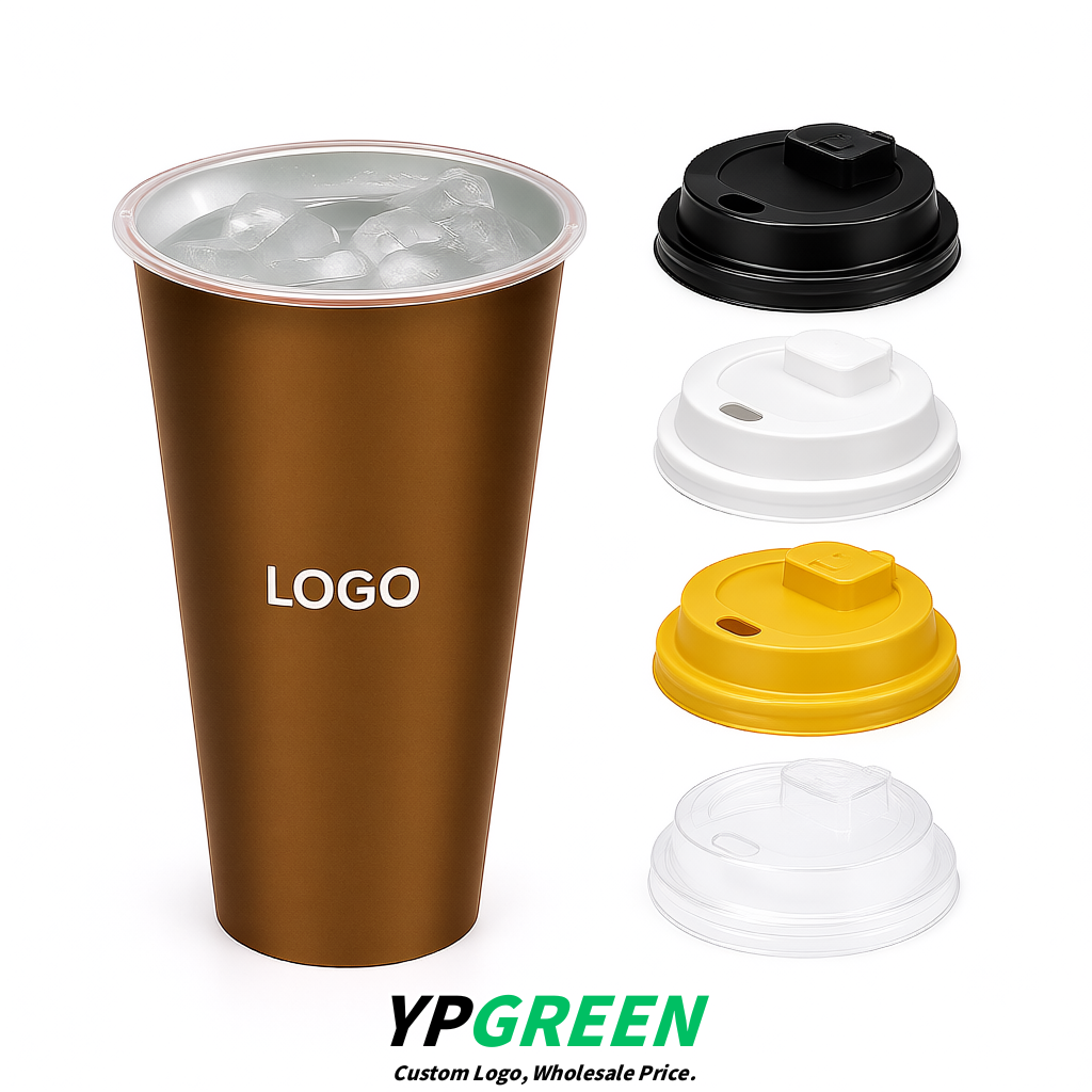 Bronze Matte Metal Film In-mold Labeling PP Injection Cup For Hot & Cold Drink