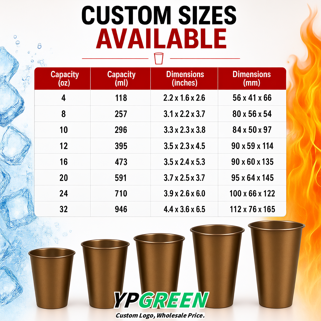 Bronze Matte Metal Film In-mold Labeling PP Injection Cup For Hot & Cold Drink
