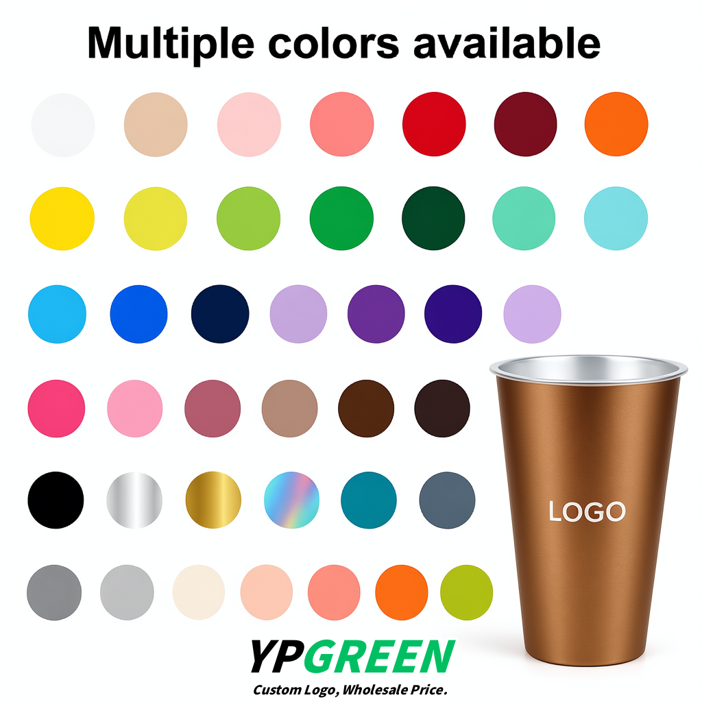 Bronze Matte Metal Film In-mold Labeling PP Injection Cup For Hot & Cold Drink