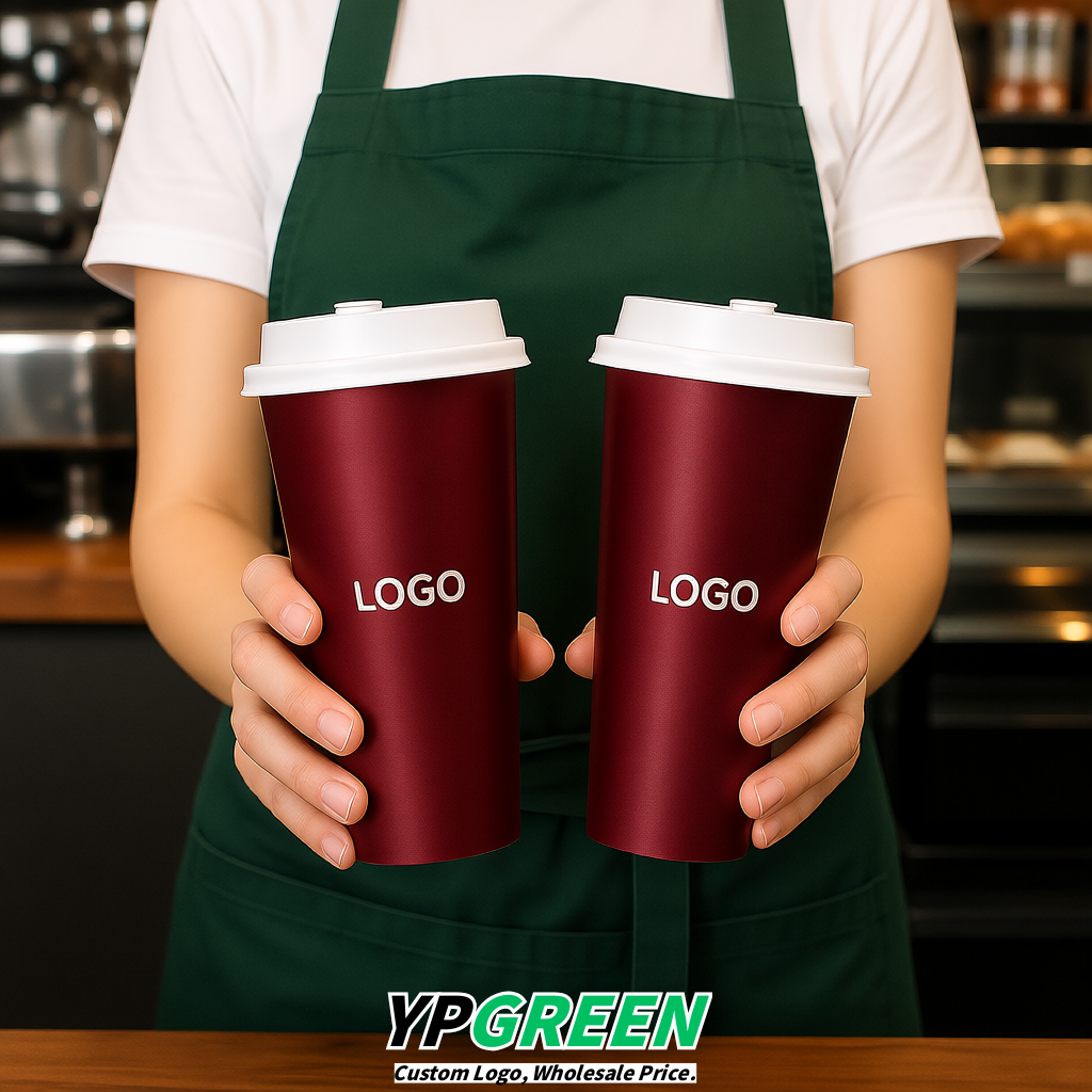Burgundy Matte Metal Film In-mold Labeling PP Injection Cup For Hot & Cold Drink