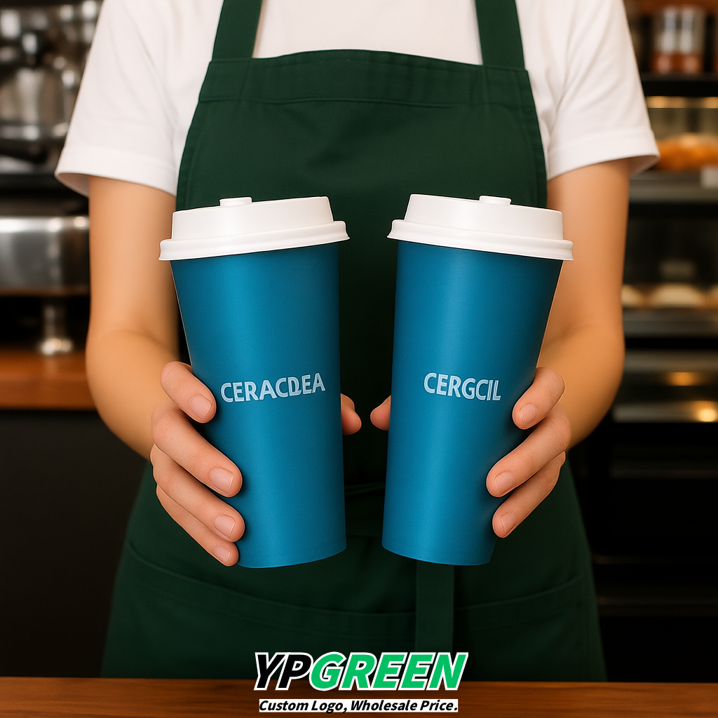 Cerulean Matte Metal Film In-mold Labeling PP Injection Cup For Hot & Cold Drink