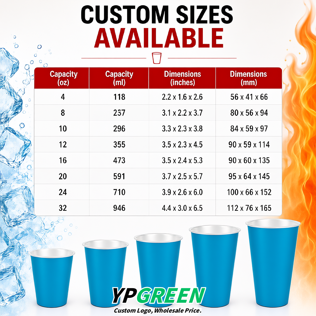 Cerulean Matte Metal Film In-mold Labeling PP Injection Cup For Hot & Cold Drink