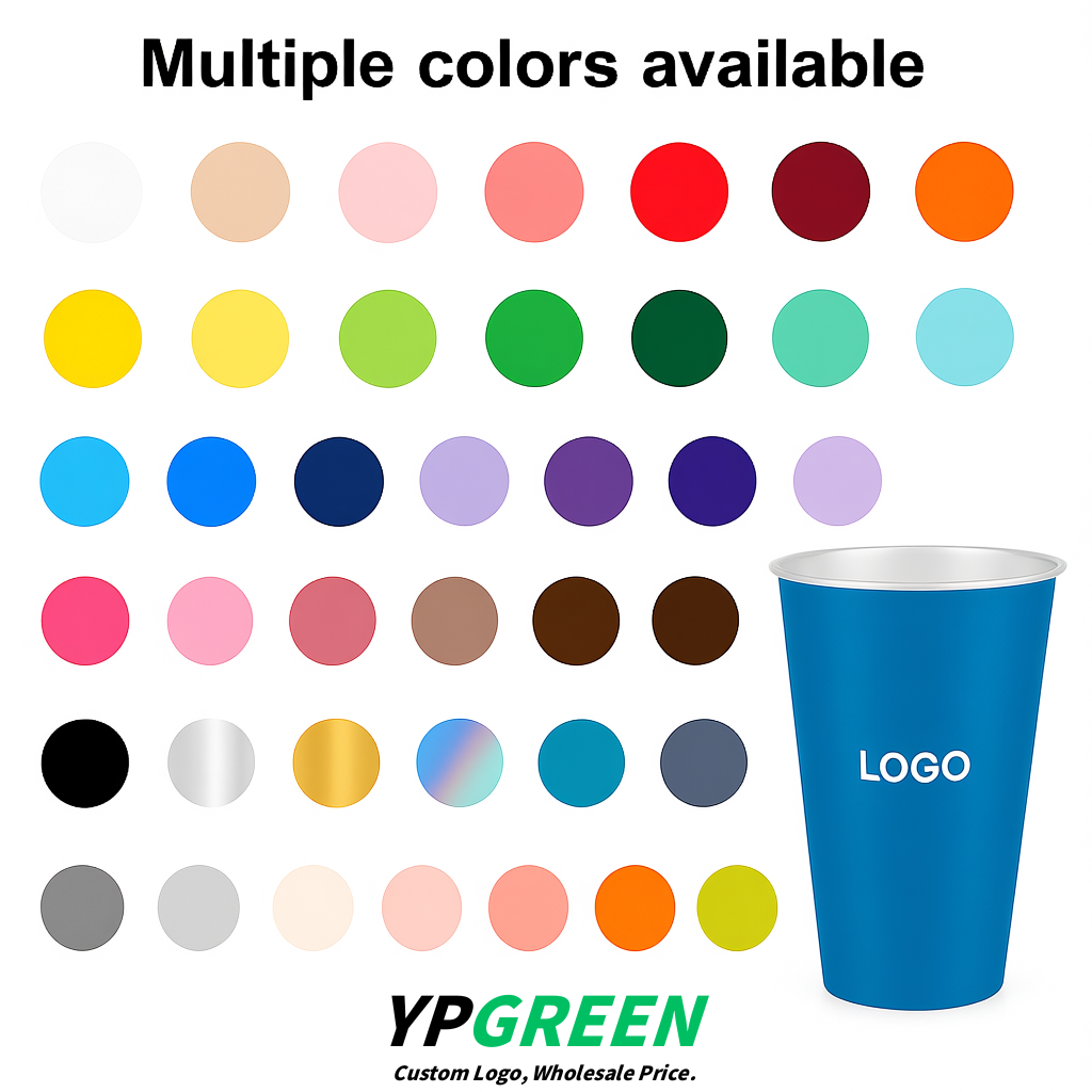 Cerulean Matte Metal Film In-mold Labeling PP Injection Cup For Hot & Cold Drink