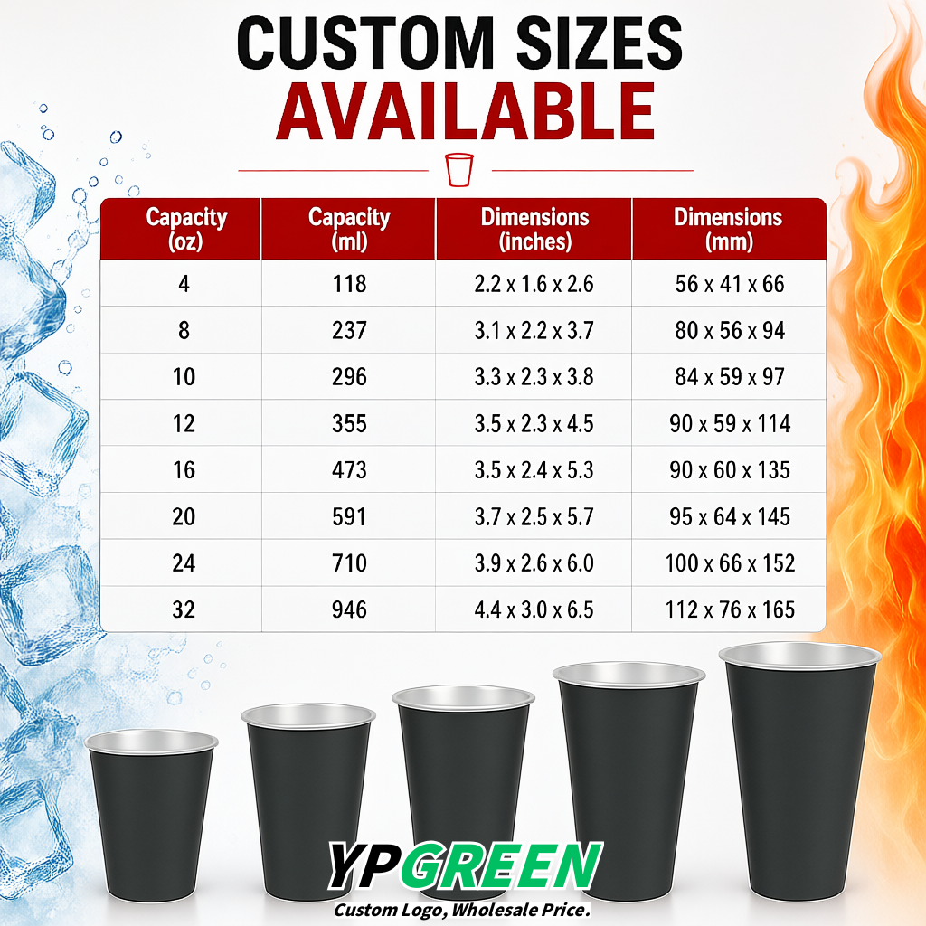 Charcoal Matte Metal Film In-mold Labeling PP Injection Cup For Hot & Cold Drink