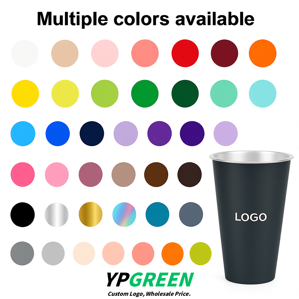 Charcoal Matte Metal Film In-mold Labeling PP Injection Cup For Hot & Cold Drink