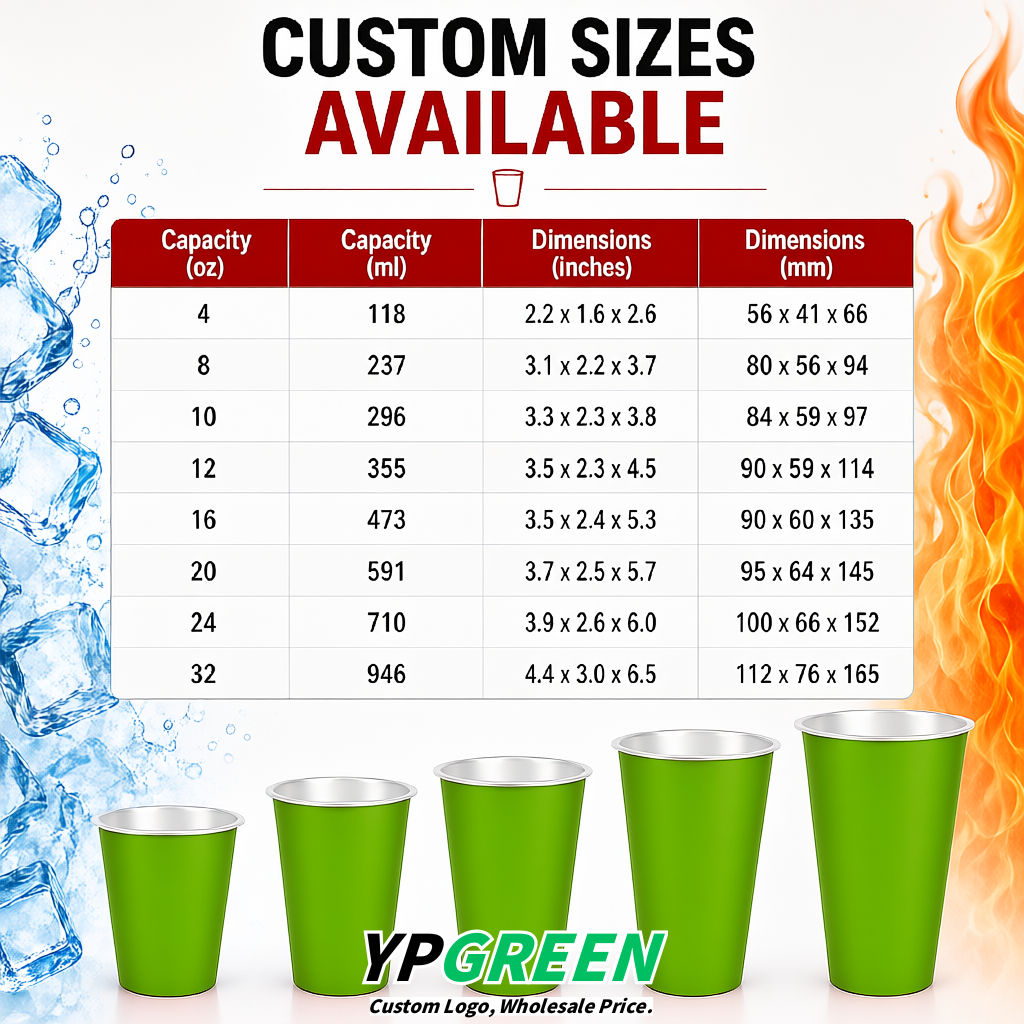 Chartreuse Matte Metal Film In-mold Labeling PP Injection Cup For Hot & Cold Drink