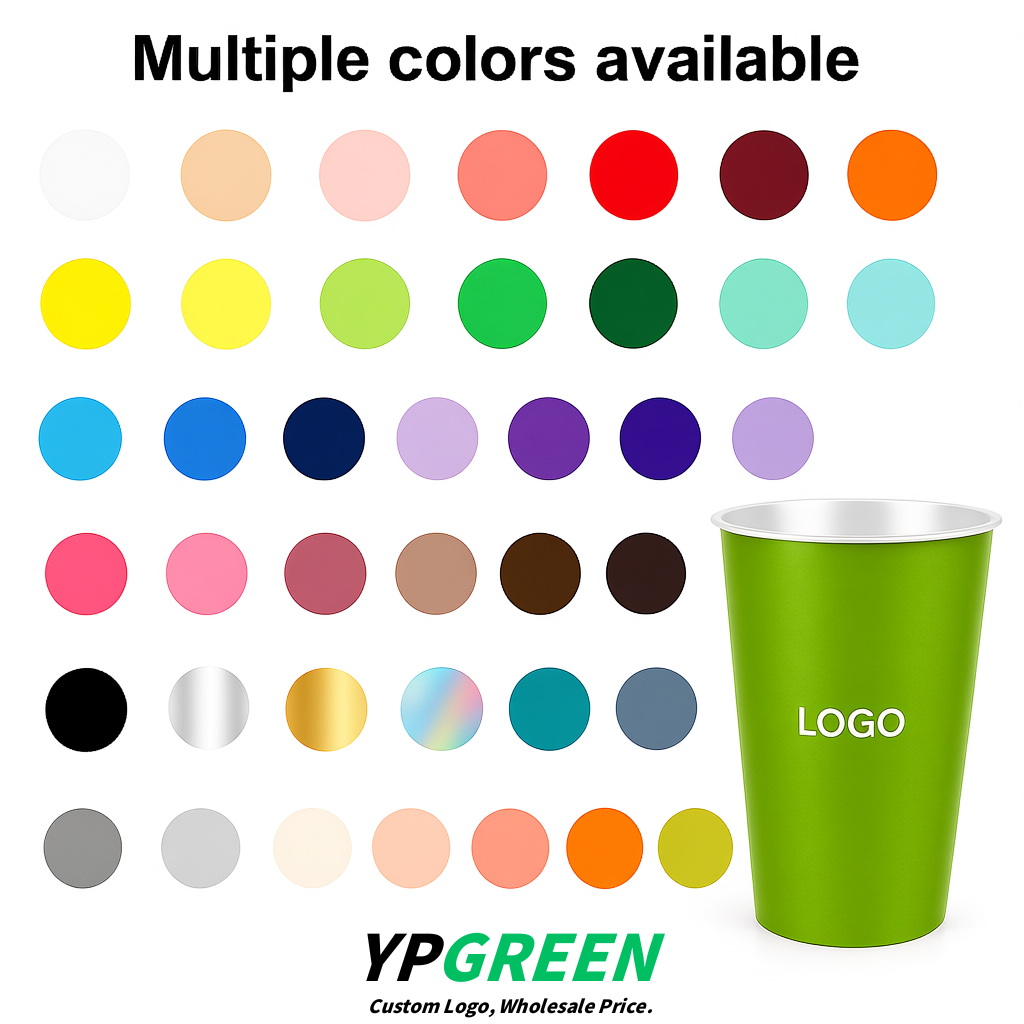 Chartreuse Matte Metal Film In-mold Labeling PP Injection Cup For Hot & Cold Drink Chartreuse Matte Metal Film In-mold Labeling PP Injection Cup For Hot & Cold Drink