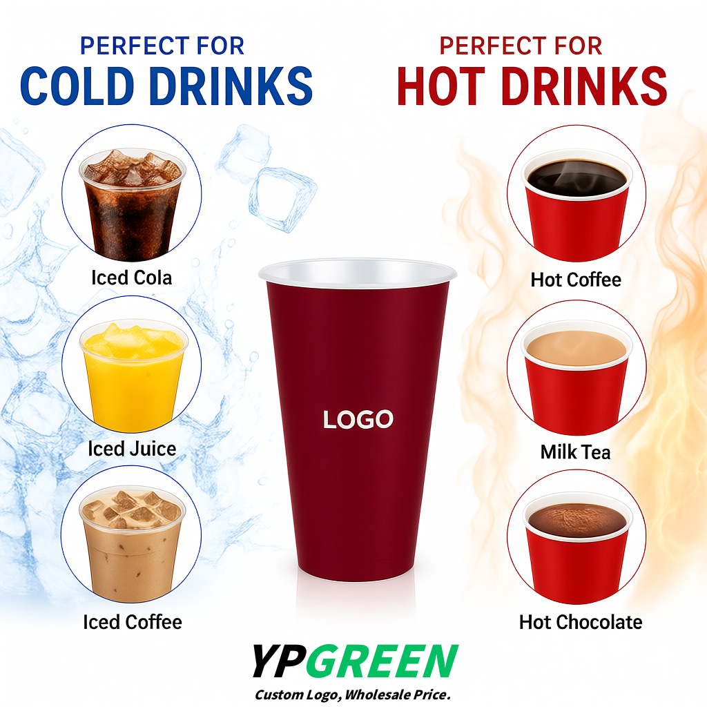 Crimson Matte Metal Film In-mold Labeling PP Injection Cup For Hot & Cold Drink Crimson Matte Metal Film In-mold Labeling PP Injection Cup For Hot & Cold Drink
