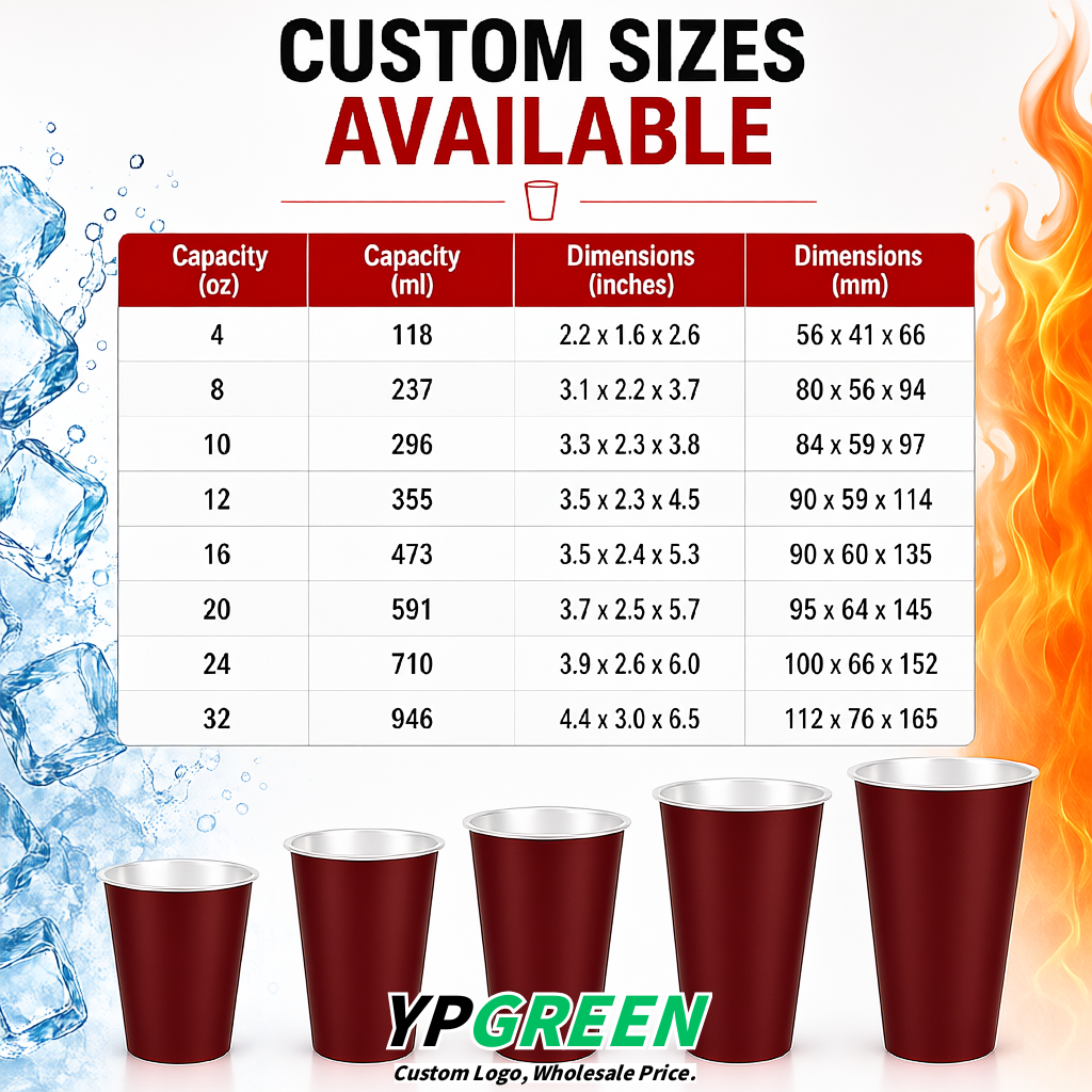 Crimson Matte Metal Film In-mold Labeling PP Injection Cup For Hot & Cold Drink