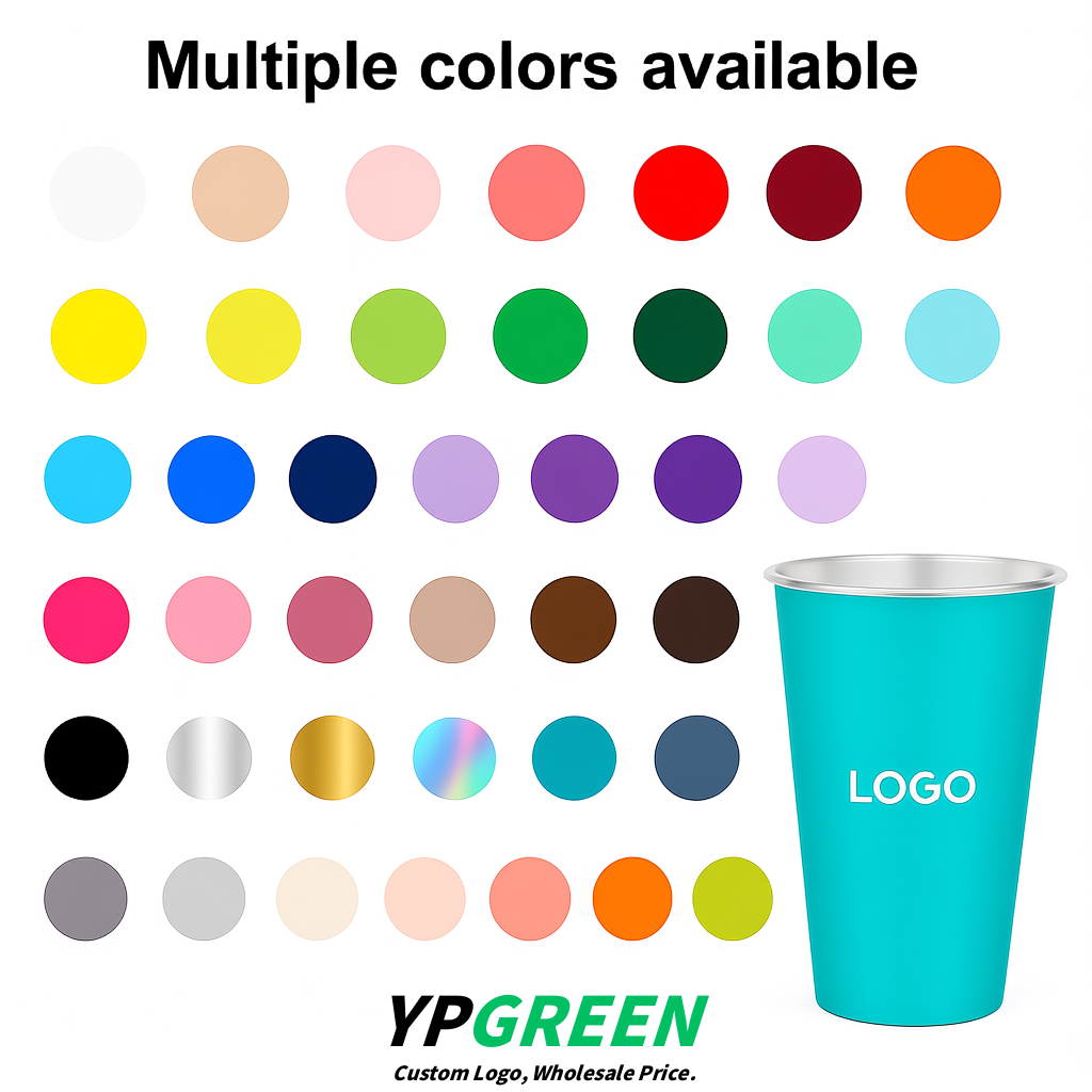 Cyan Matte Metal Film In-mold Labeling PP Injection Cup For Hot & Cold Drink