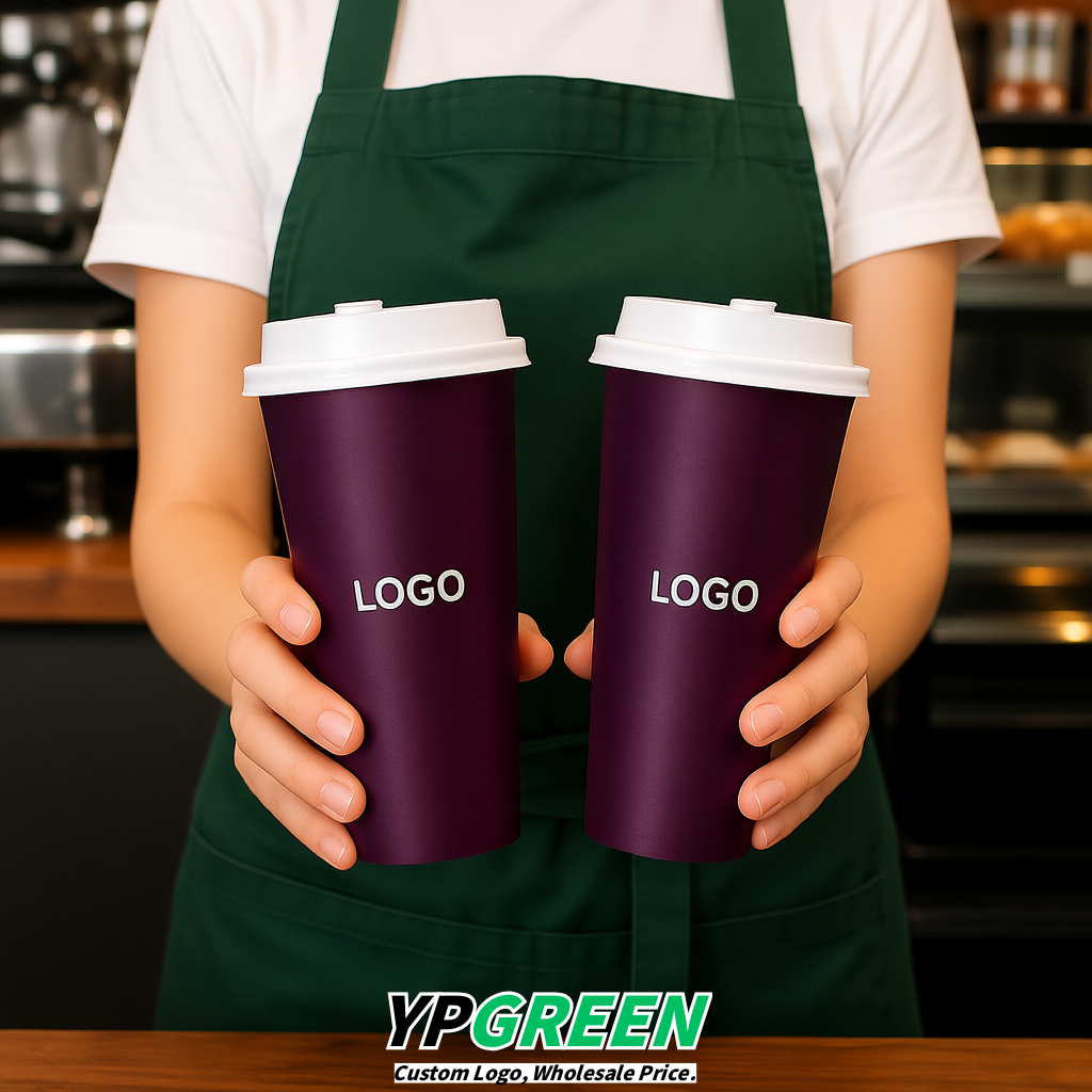Dark Violet Matte Metal Film In-mold Labeling PP Injection Cup For Hot & Cold Drink