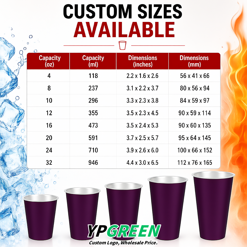 Dark Violet Matte Metal Film In-mold Labeling PP Injection Cup For Hot & Cold Drink