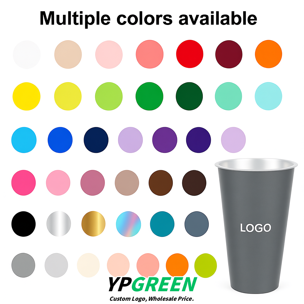 Gray Matte Metal Film In-mold Labeling PP Injection Cup For Hot & Cold Drink Gray Matte Metal Film In-mold Labeling PP Injection Cup For Hot & Cold Drink