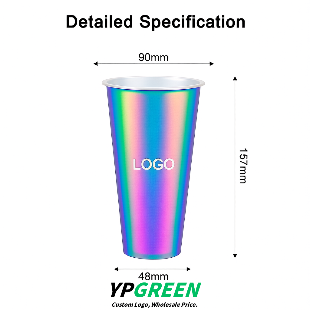 Holographic Matte Metal Film In-mold Labeling PP Injection Cup For Hot & Cold Drink
