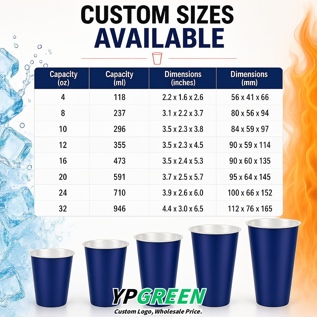 Indigo Matte Metal Film In-mold Labeling PP Injection Cup For Hot & Cold Drink