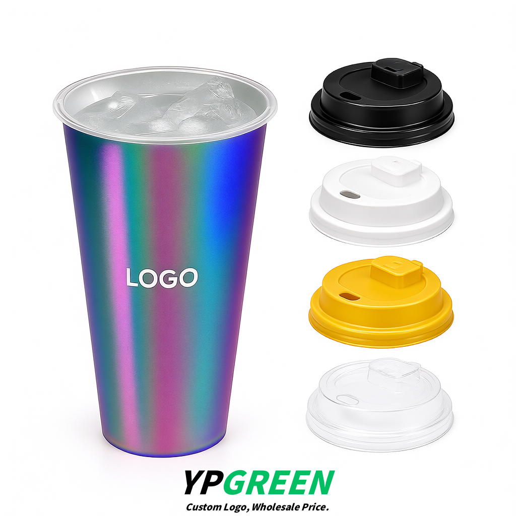 Iridescent Matte Metal Film In-mold Labeling PP Injection Cup For Hot & Cold Drink