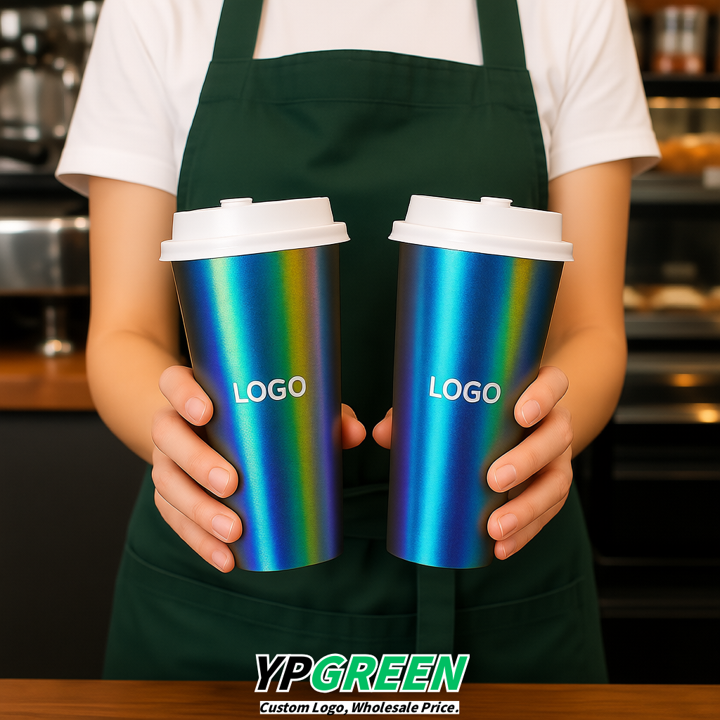 Iridescent Matte Metal Film In-mold Labeling PP Injection Cup For Hot & Cold Drink