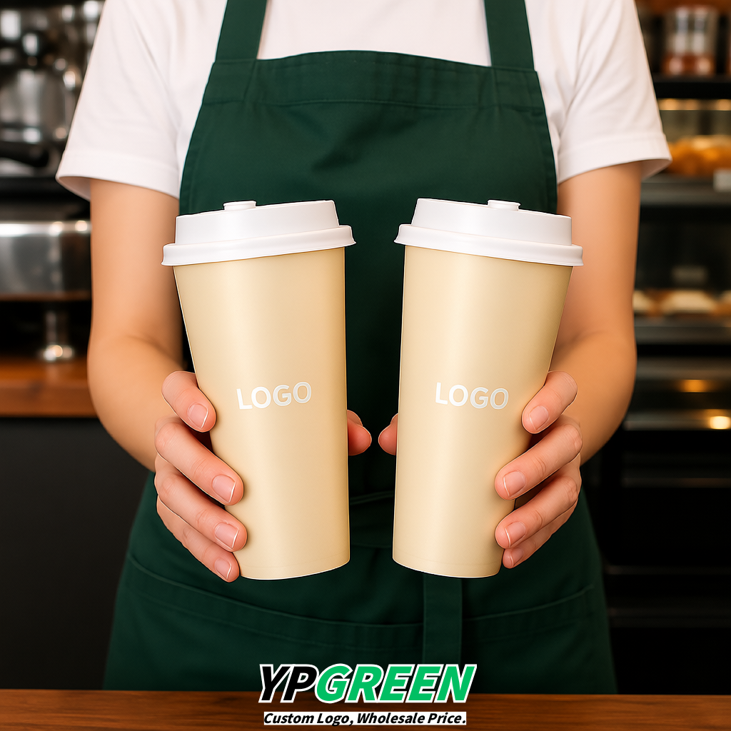 Ivory Matte Metal Film In-mold Labeling PP Injection Cup For Hot & Cold Drink