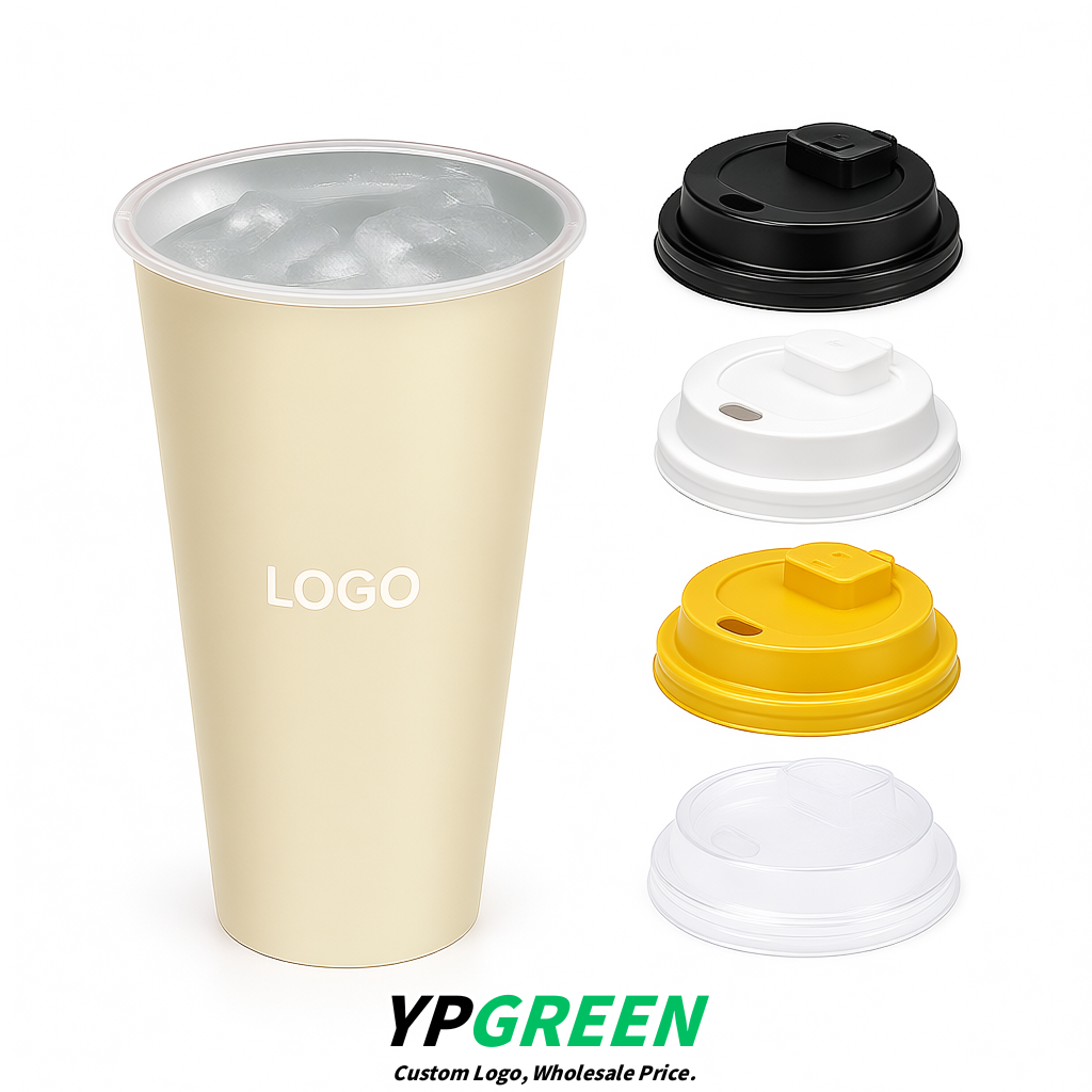 Ivory Matte Metal Film In-mold Labeling PP Injection Cup For Hot & Cold Drink