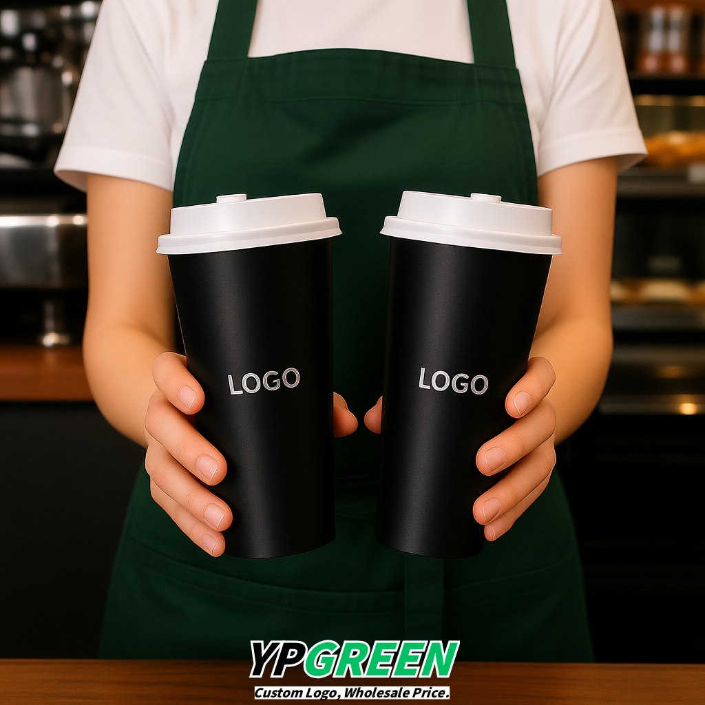Jet Black Matte Metal Film In-mold Labeling PP Injection Cup For Hot & Cold Drink