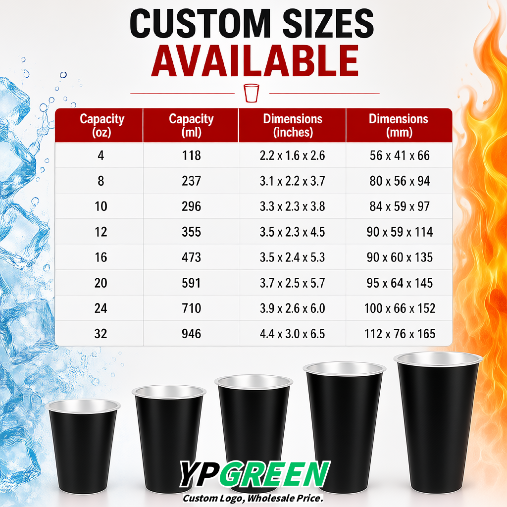 Jet Black Matte Metal Film In-mold Labeling PP Injection Cup For Hot & Cold Drink