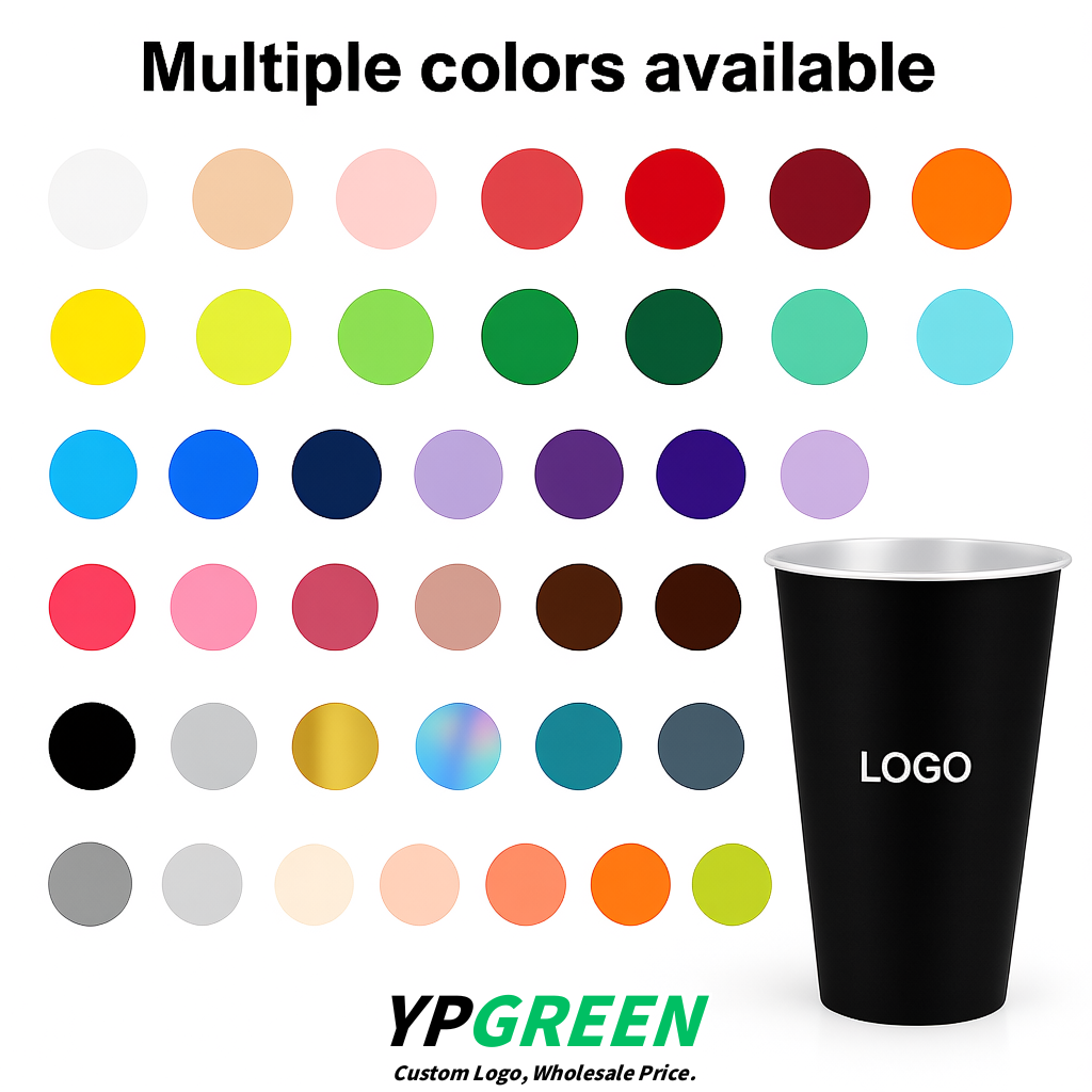 Jet Black Matte Metal Film In-mold Labeling PP Injection Cup For Hot & Cold Drink