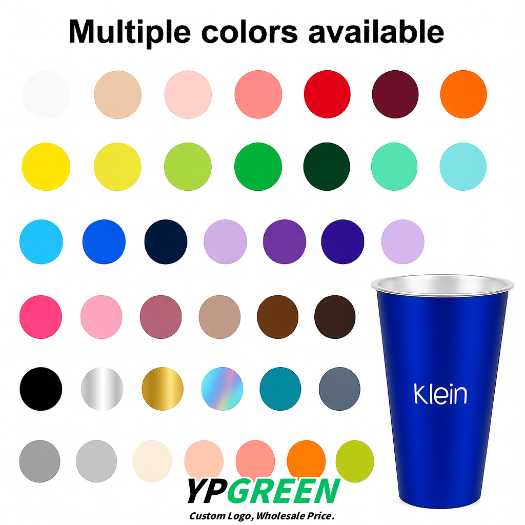 Klein Blue Matte Metal Film In-mold Labeling PP Injection Cup For Hot & Cold Drink