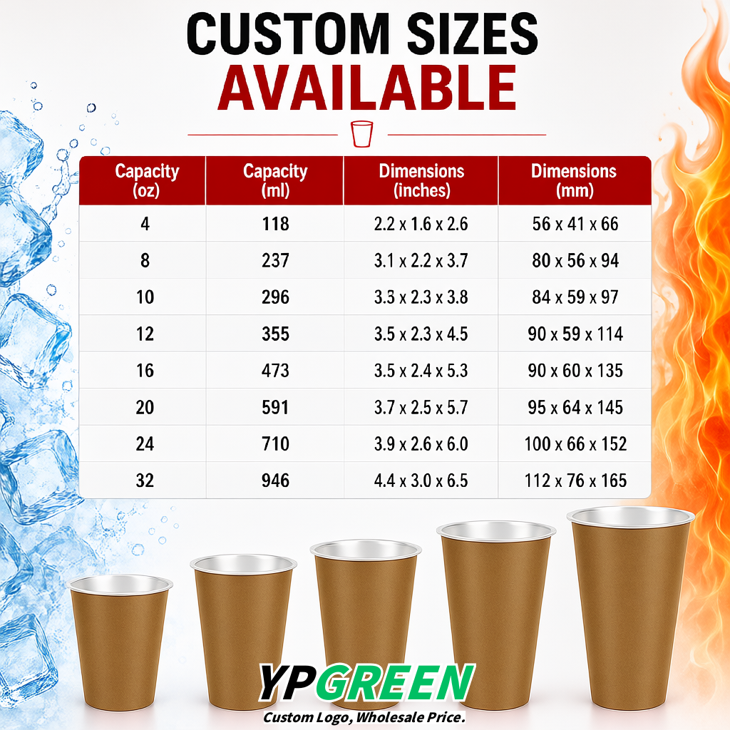 Kraft Brown Matte Metal Film In-mold Labeling PP Injection Cup For Hot & Cold Drink