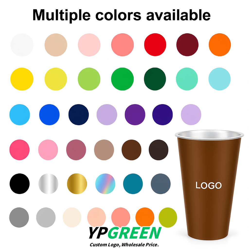 Kraft Brown Matte Metal Film In-mold Labeling PP Injection Cup For Hot & Cold Drink