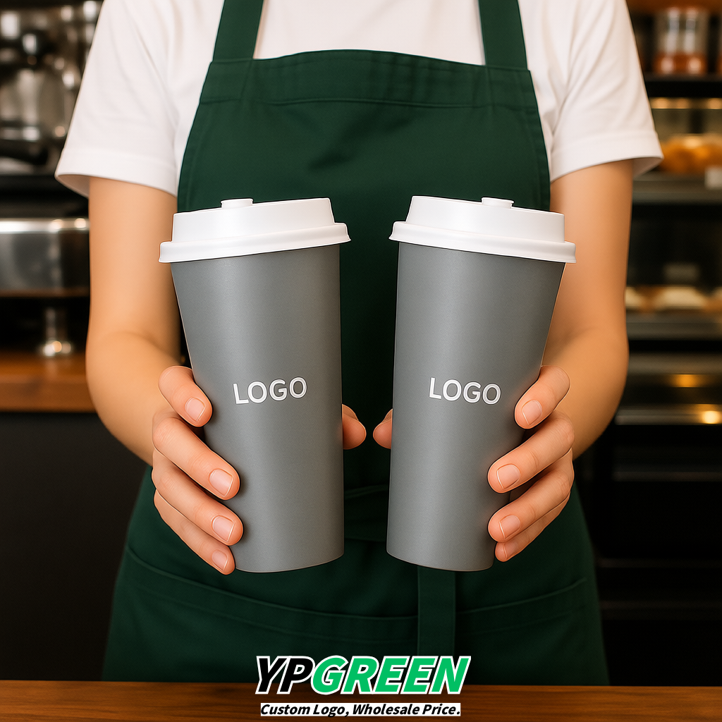 Light Slate Gray Matte Metal Film In-mold Labeling PP Injection Cup For Hot & Cold Drink